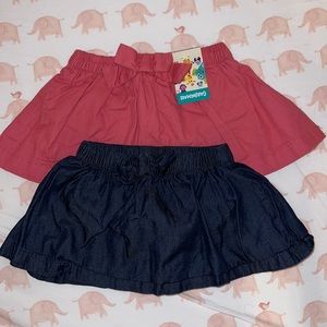 Girls/baby 12M skirt with bummies (2 pairs) pink & navy